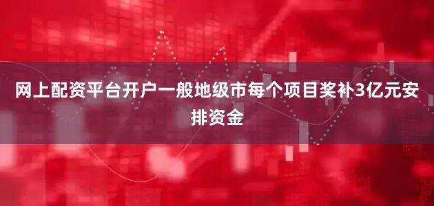 网上配资平台开户一般地级市每个项目奖补3亿元安排资金